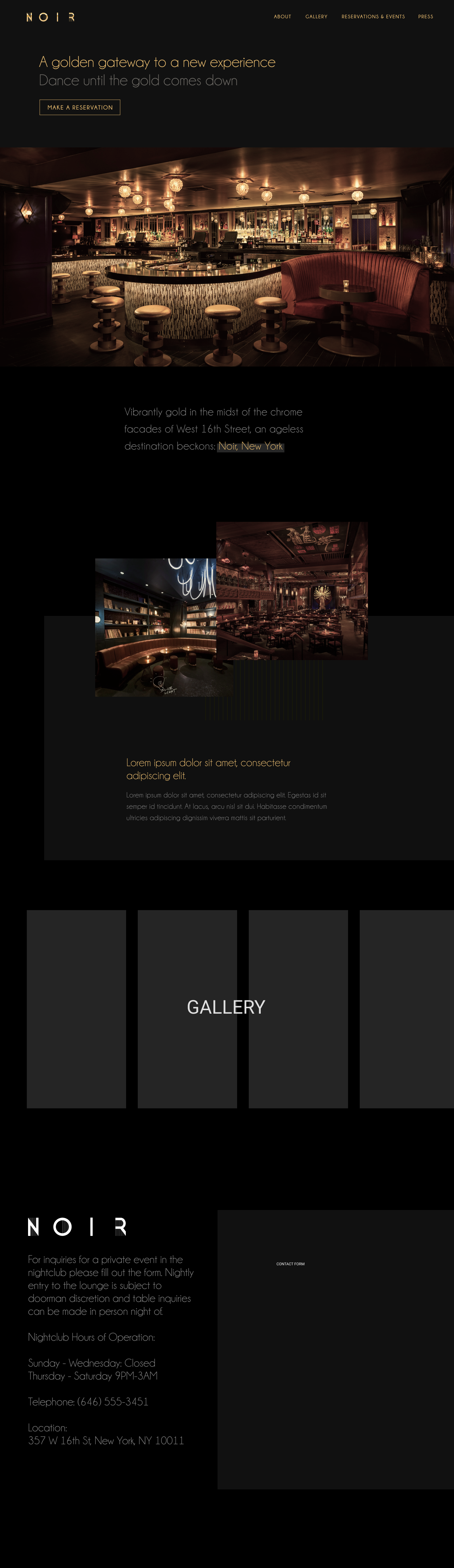 Maquette de la page d'accueil du site